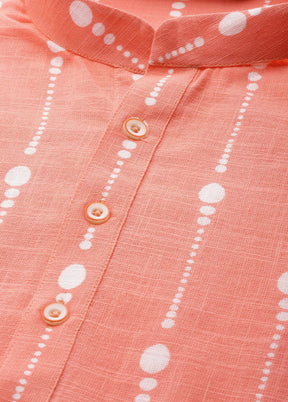 Peach Pure Cotton Straight Kurta VDVSD03112021 - Indian Silk House Agencies