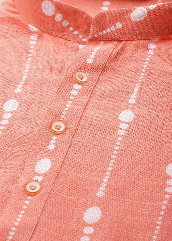 Peach Pure Cotton Straight Kurta VDVSD03112021 - Indian Silk House Agencies