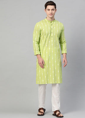 Lime Green Pure Cotton Straight Kurta VDVSD03112023 - Indian Silk House Agencies