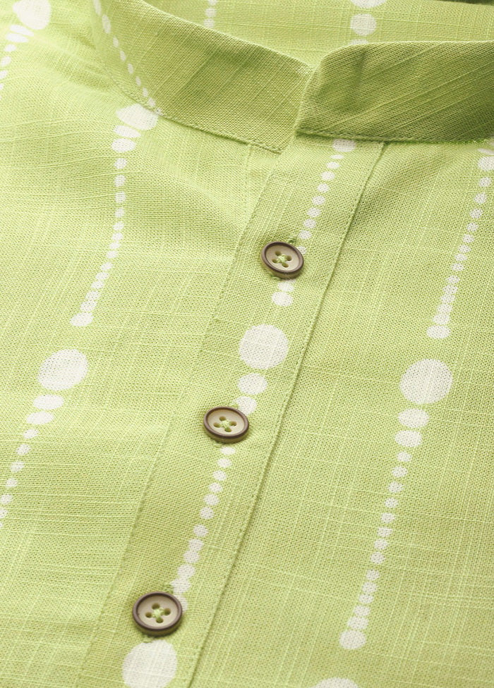 Lime Green Pure Cotton Straight Kurta VDVSD03112023 - Indian Silk House Agencies