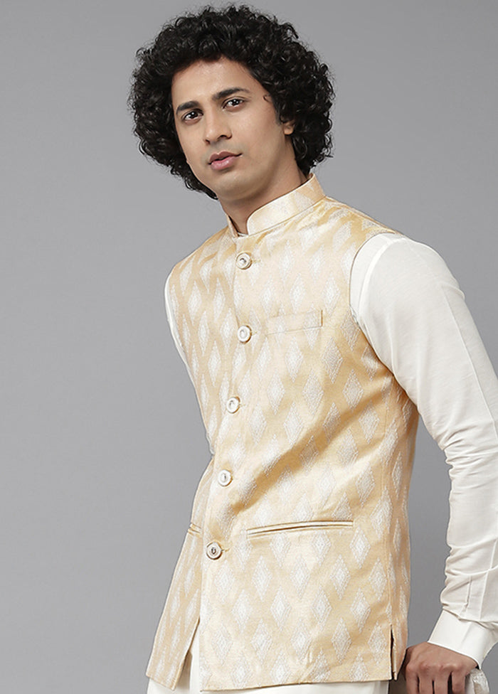 Gold Silk Ethnic Jacket VDVSD1912298 - Indian Silk House Agencies