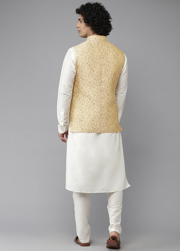 Gold Silk Ethnic Jacket VDVSD1912299 - Indian Silk House Agencies