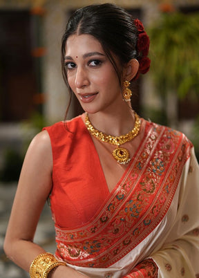 Red Designer Neck Designer Blouse