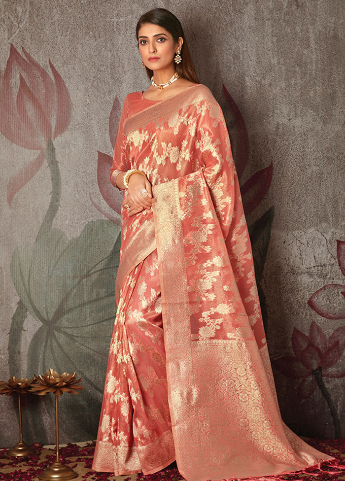 Pink Spun Silk Saree With Blouse Piece - Indian Silk House Agencies