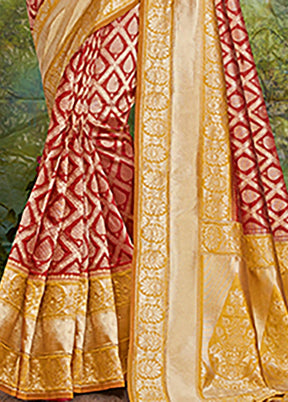 Gold Spun Silk Saree With Blouse Piece - Indian Silk House Agencies