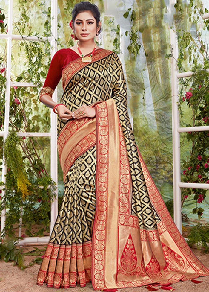 Maroon Spun Silk Saree With Blouse Piece - Indian Silk House Agencies