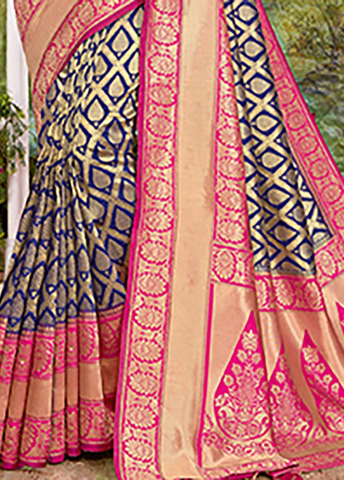 Pink Spun Silk Saree With Blouse Piece - Indian Silk House Agencies