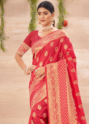 Pink Spun Silk Saree With Blouse Piece - Indian Silk House Agencies