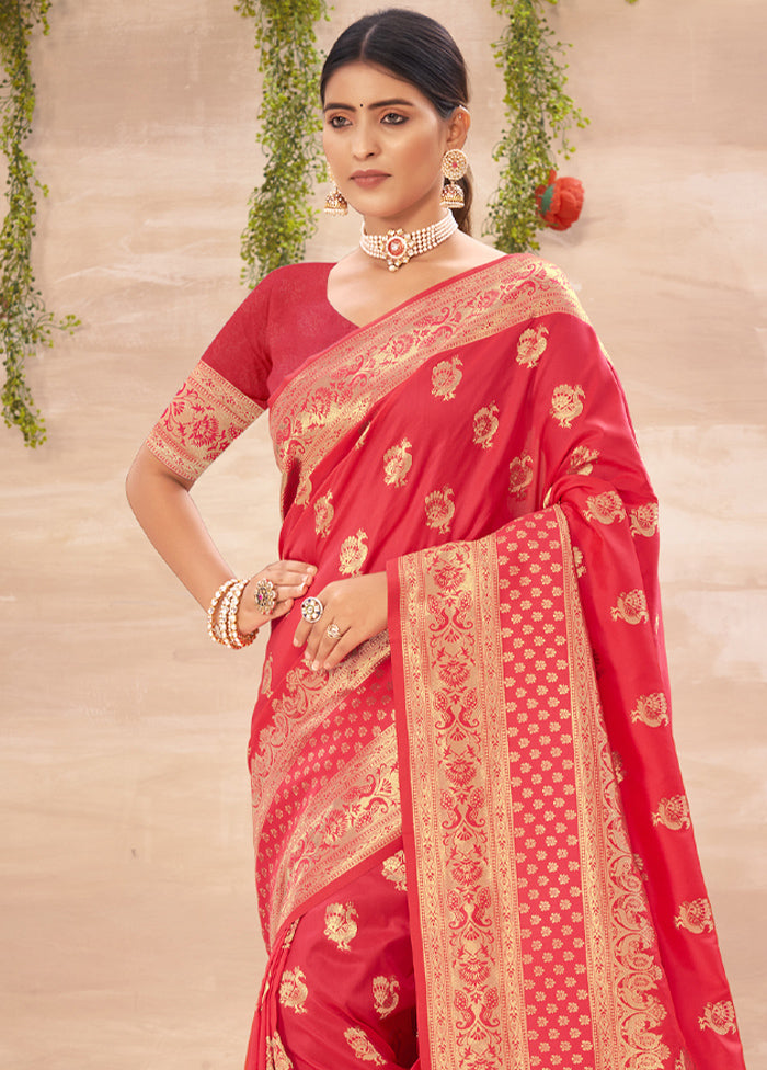 Pink Spun Silk Saree With Blouse Piece - Indian Silk House Agencies