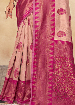 Pink Cotton Saree With Blouse Piece - Indian Silk House Agencies