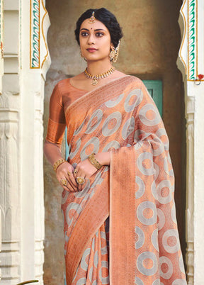 Grey Organza Saree With Blouse Piece - Indian Silk House Agencies