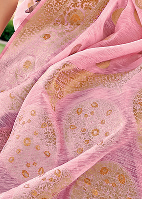 Pink Spun Silk Saree With Blouse Piece - Indian Silk House Agencies