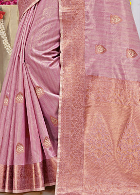 Pink Organza Saree With Blouse Piece - Indian Silk House Agencies