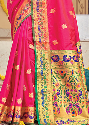 Pink Spun Silk Saree With Blouse Piece - Indian Silk House Agencies