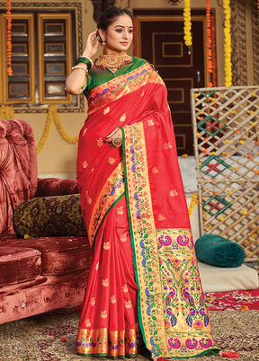 Pink Spun Silk Saree With Blouse Piece - Indian Silk House Agencies