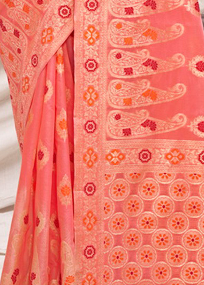 Pink Cotton Saree With Blouse Piece - Indian Silk House Agencies