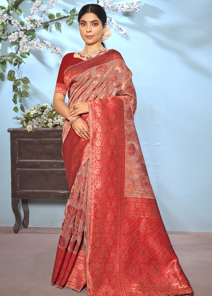 Pink Cotton Saree With Blouse Piece - Indian Silk House Agencies