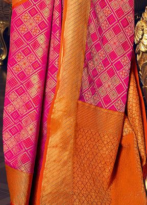 Pink Spun Silk Saree With Blouse Piece - Indian Silk House Agencies