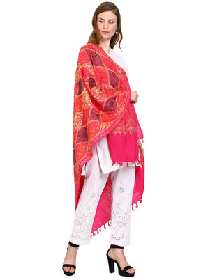 Pink Acro Wool Matka Shawl - Indian Silk House Agencies