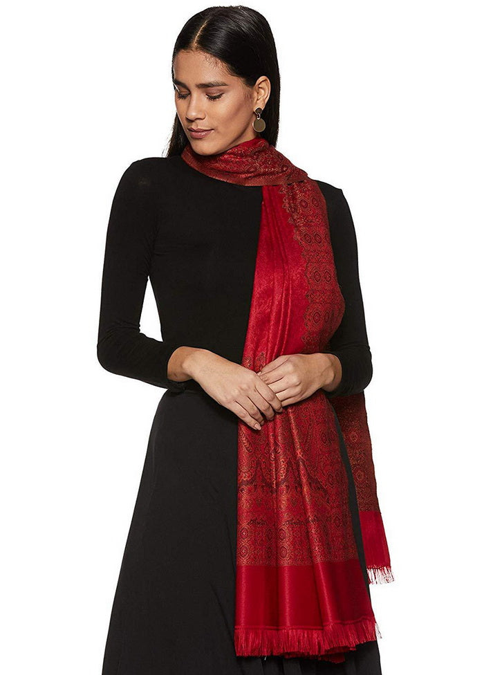 Red Zari Woven Ethnic Dupatta - Indian Silk House Agencies