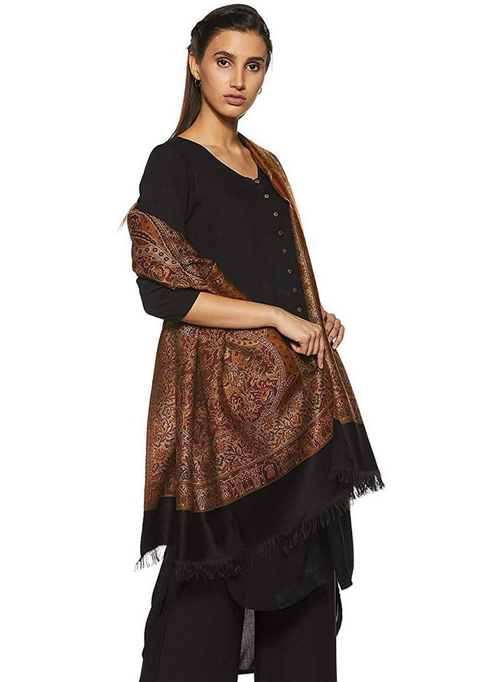 Brown Poly Wool Kani Shawl - Indian Silk House Agencies