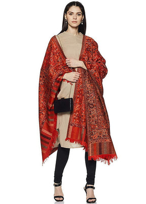 Maroon Poly Wool Kani Shawl - Indian Silk House Agencies