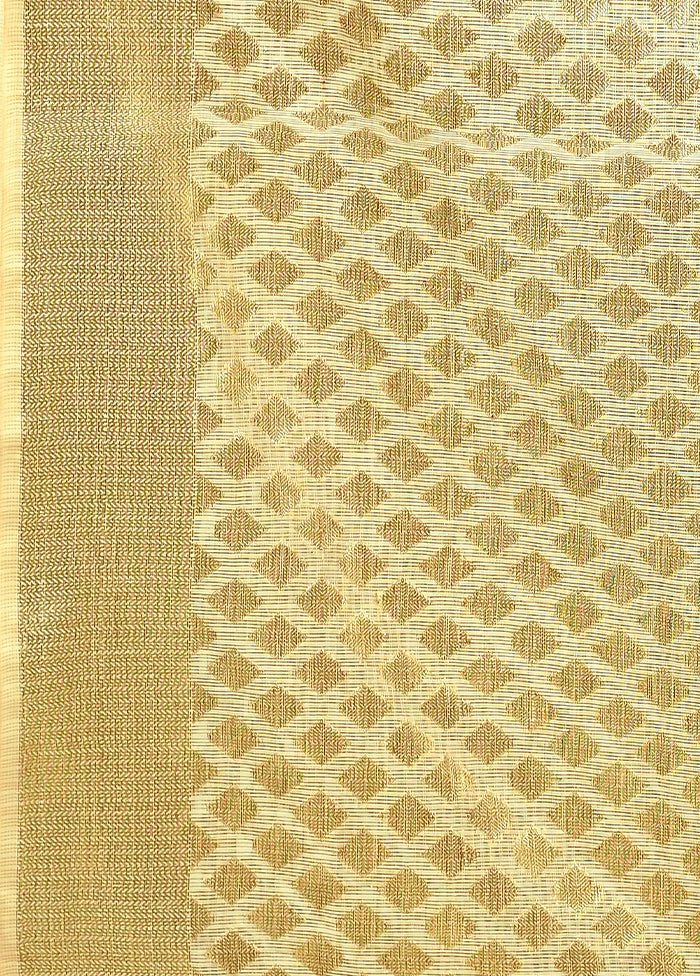 Beige Cotton Silk Zari Work Dupatta