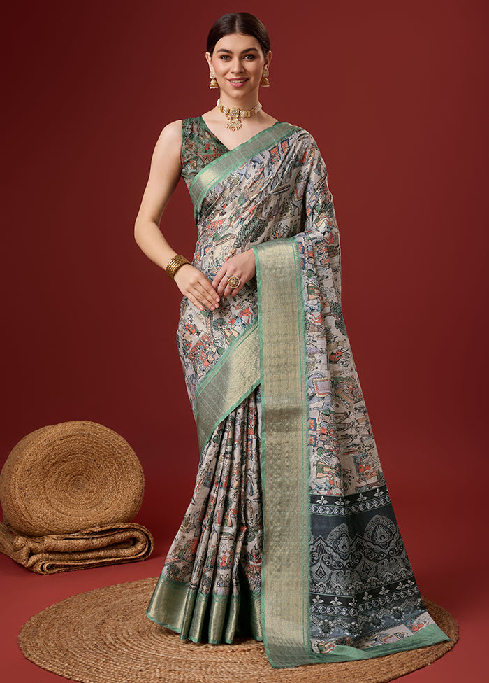 Multicolor Cotton Saree With Blouse Piece - Indian Silk House Agencies