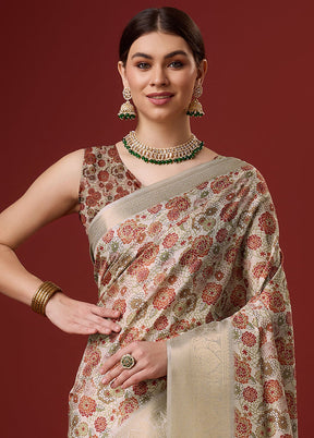 Brown Cotton Saree With Blouse Piece - Indian Silk House Agencies