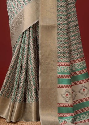 White Cotton Saree With Blouse Piece