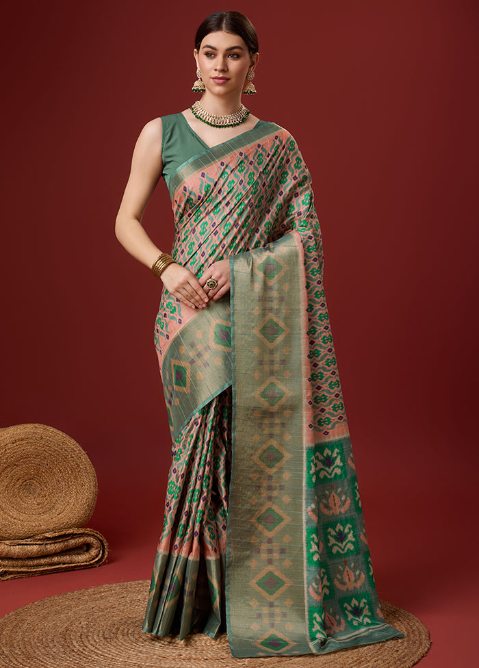 Sky Blue Cotton Saree With Blouse Piece - Indian Silk House Agencies