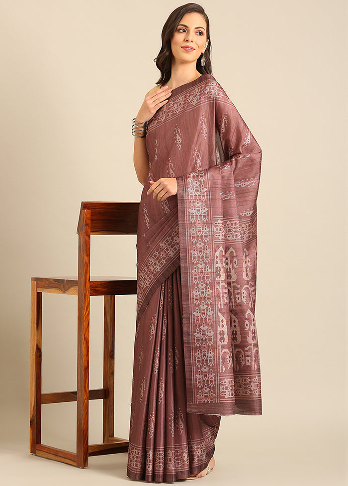 Burgundy Cotton Saree With Blouse Piece