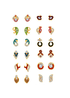 Multicolor Alloy Glossy Earrings