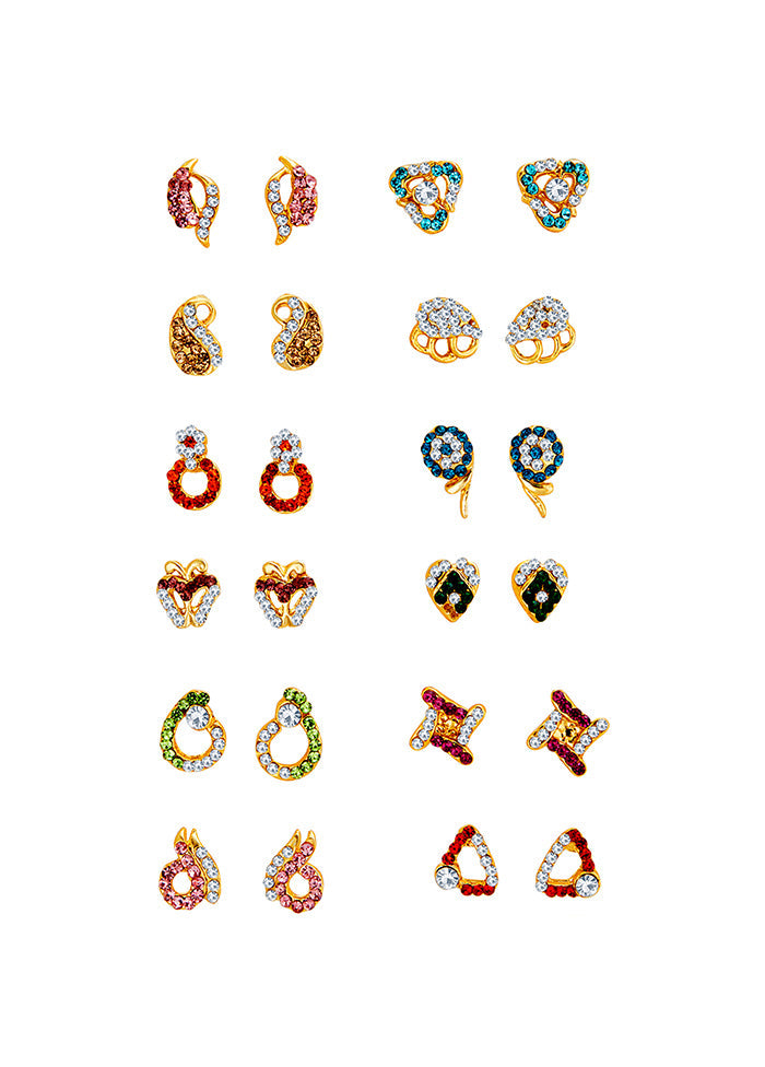 Multicolor Alloy Glossy Earrings