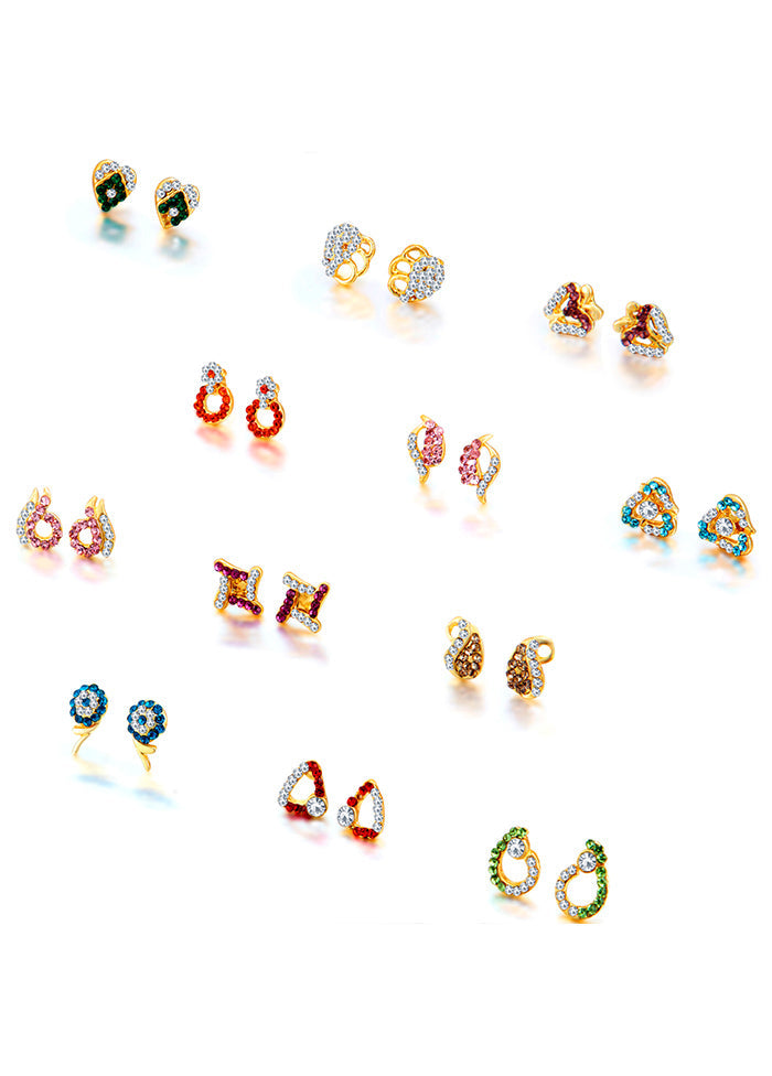 Multicolor Alloy Glossy Earrings