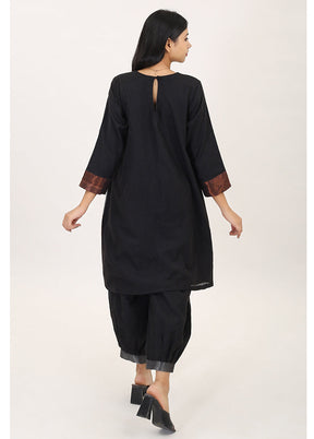 2 Pc Black Pure Readymade Cotton Kurti Set - Indian Silk House Agencies