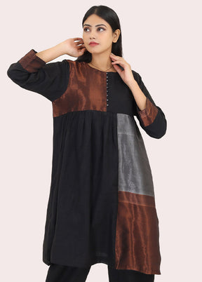 2 Pc Black Pure Readymade Cotton Kurti Set - Indian Silk House Agencies