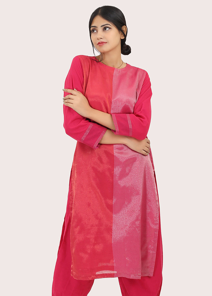 2 Pc Pink Pure Readymade Cotton Kurti Set - Indian Silk House Agencies