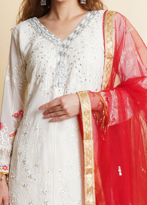 3 Pc White Unstitched Santoon Suit Set