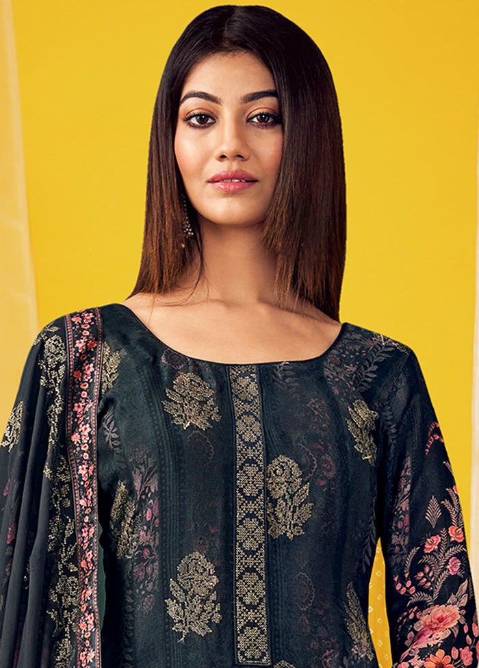 Black Unstitched Georgette Suit Set With Dupatta VDSL269226 - Indian Silk House Agencies