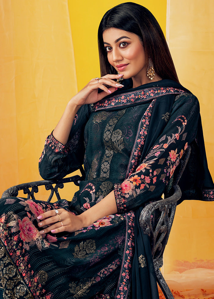 Black Unstitched Georgette Suit Set With Dupatta VDSL269226 - Indian Silk House Agencies