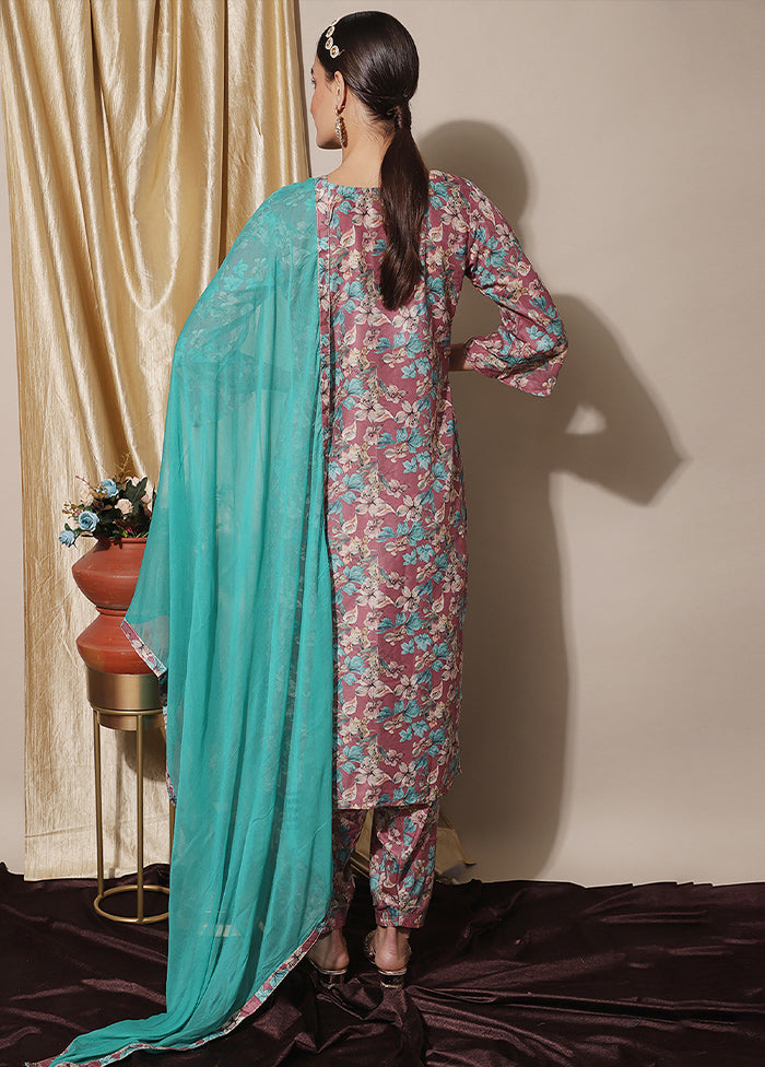 3 Pc Pink Unstitched Silk Suit Set