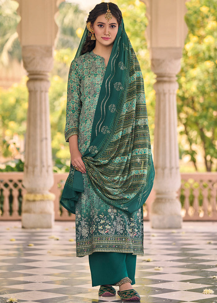 3 Pc Multicolor Unstitched Silk Suit Set