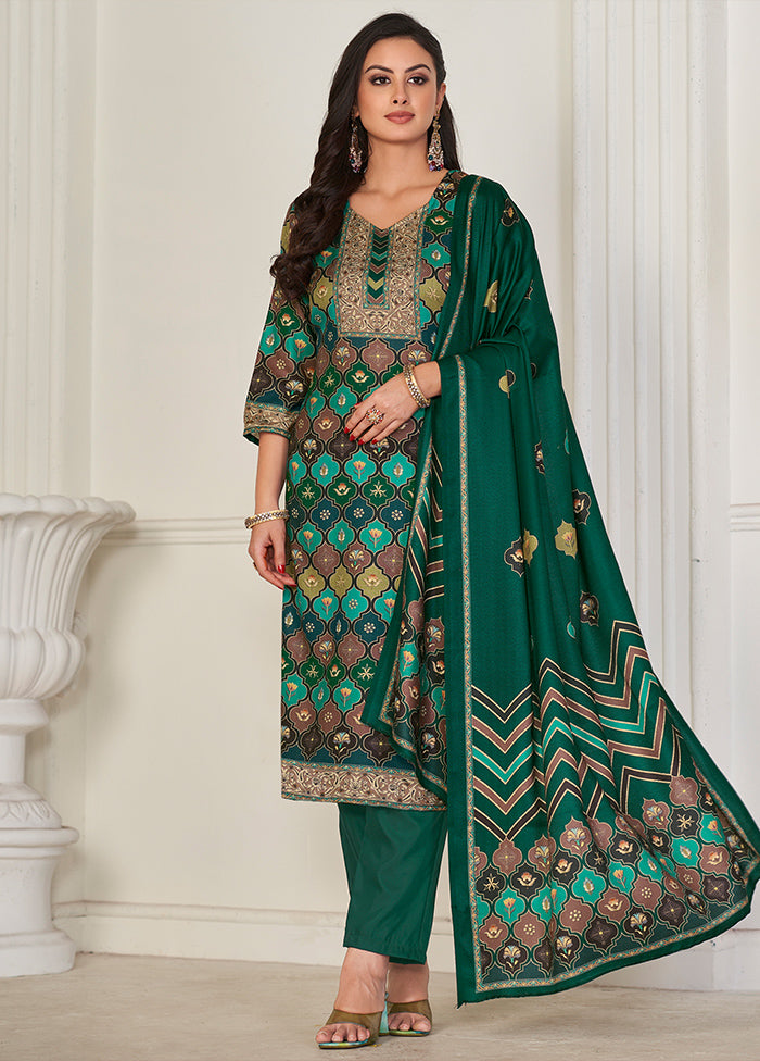 3 Pc Multicolor Unstitched Pashmina Suit Set