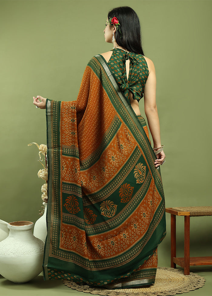 Mustard Dupion Silk Saree With Blouse Piece