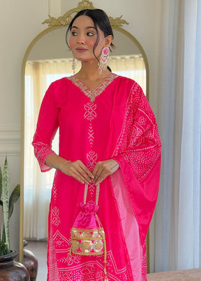 3 Pc Pink Silk Suit Set