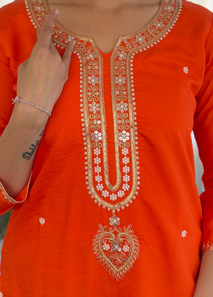 3 Pc Multicolor Silk Suit Set