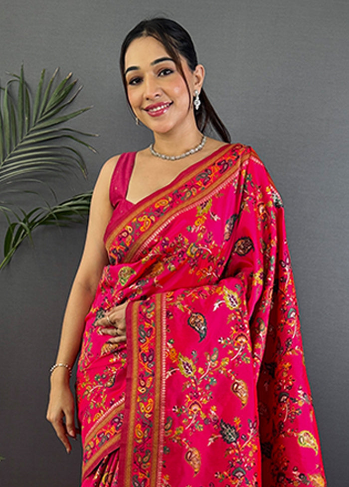 Multicolor Spun Silk Saree With Blouse Piece