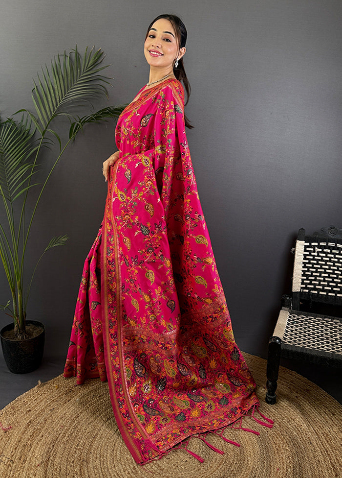 Multicolor Spun Silk Saree With Blouse Piece