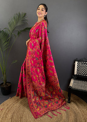 Multicolor Spun Silk Saree With Blouse Piece